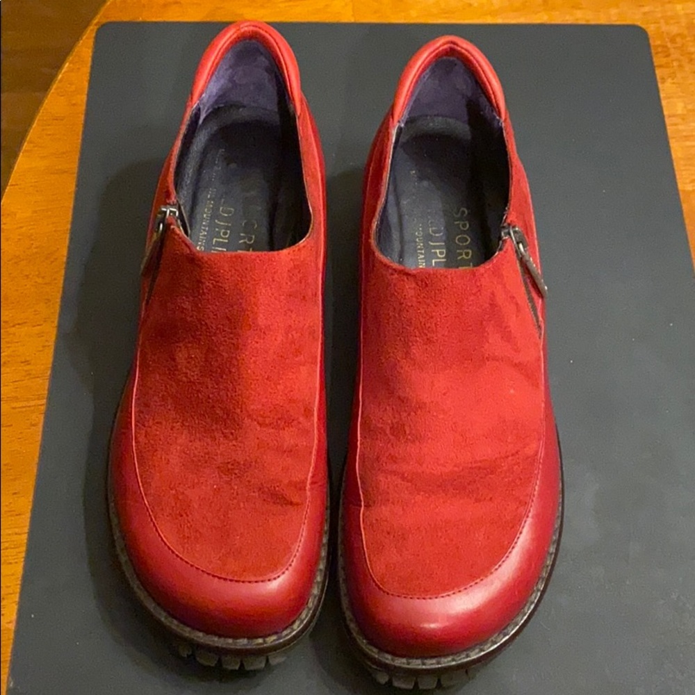 Sport Donald J Pliner Red Suede Leather Side Shoes
